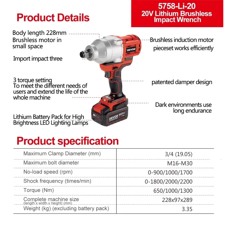 Devon 20V large torque three t - Power Tools Set review and price